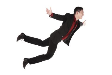 Düşen ve formal giyim iş adamı çığlık