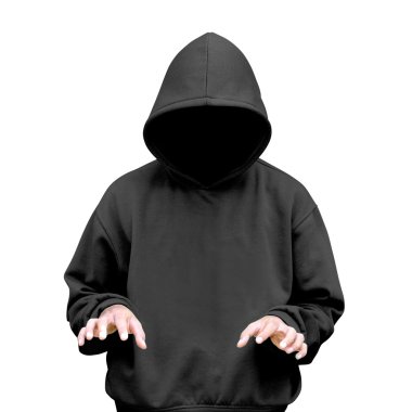 Adam bir şey yazarak hoodie