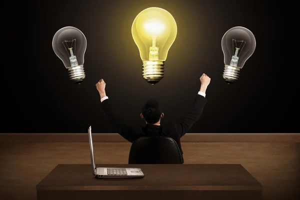 Business person have bright idea light bulb — Stock Photo, Image