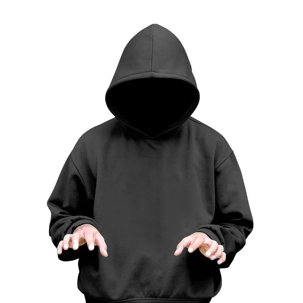 Man in hoodie typing something — Stock Photo, Image