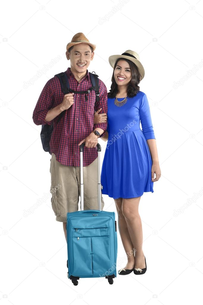 Asian Tourist Couple Smiling