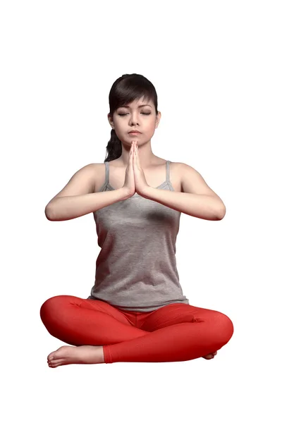 Asian woman doing yoga — Stock Photo, Image