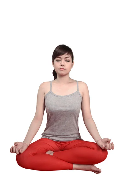 Asian woman doing yoga — Stock Photo, Image