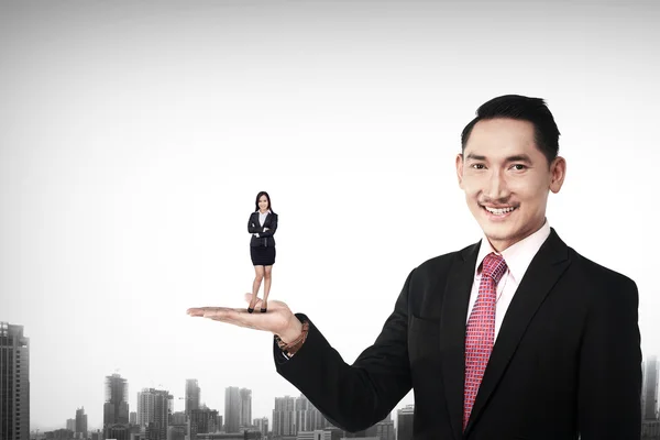 Big Boss Holding Woman — Stock Photo, Image