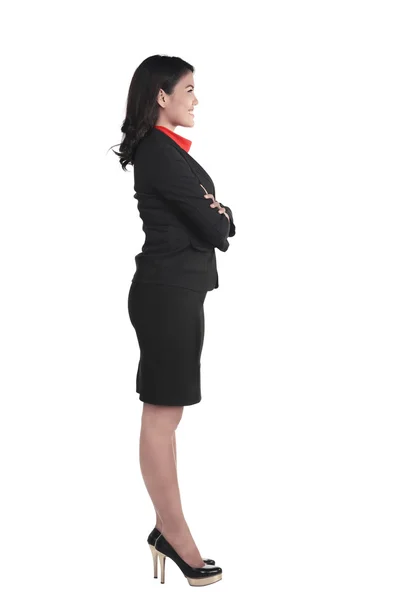 Asian business woman standing side view Royalty Free Stock Images