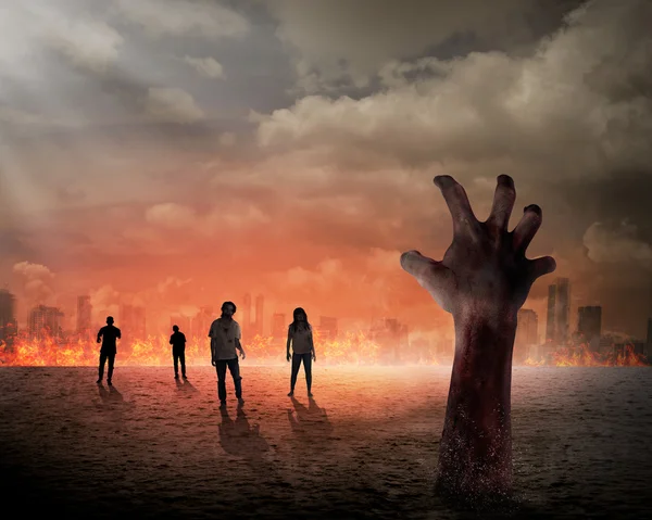 Halloween concept with zombies — Stock Photo, Image