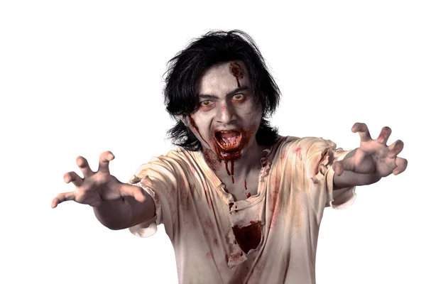 Scary asian male zombie — Stock Photo, Image