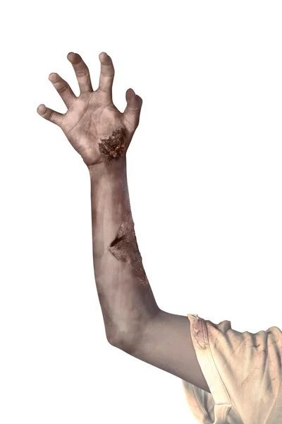 Zombie mão isolada sobre fundo branco — Fotografia de Stock