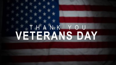 Gaziler Günü 'nde Amerikan bayrağı geçmişi olan bir mesaj. Gazi Günü, Anma Günü veya Vatanseverlik Konsepti