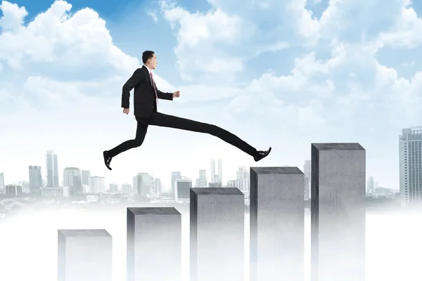 Long Leg Business Man Jumping — Stock Photo, Image