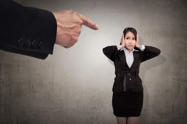 Concept of accused business woman — Stock Photo, Image