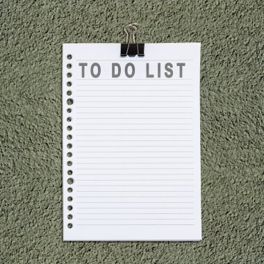 Clipboard with a 'To Do List' printed on it. The clipboard is blank and ready for tasks or notes, perfect for illustrating productivity and organization. Mockup or Copy space