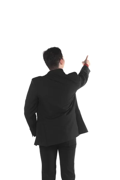 Asian business man pointing something Royalty Free Stock Photos