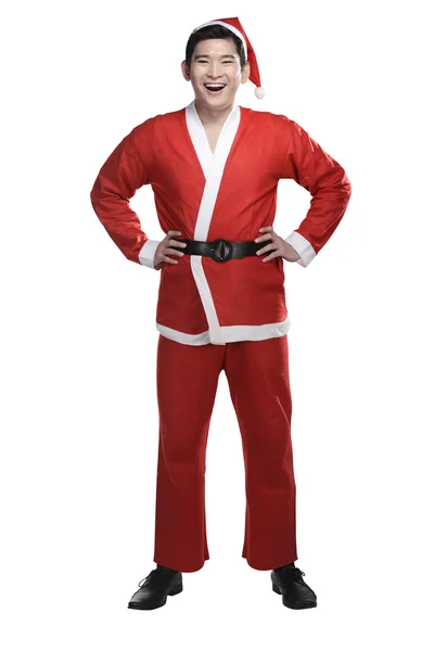 Asiatico uomo in Santa claus costume — Foto Stock
