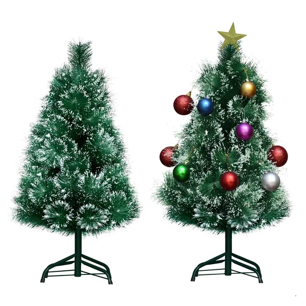 Kale en versierde kerstbomen — Stockfoto