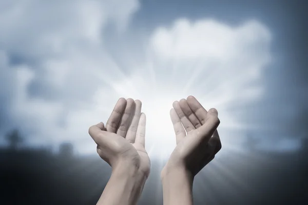 Human hands praying to god — Stock Photo, Image