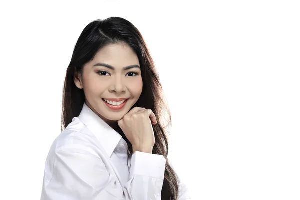 Asiatico businesswoman indossare bianco camicia — Foto Stock