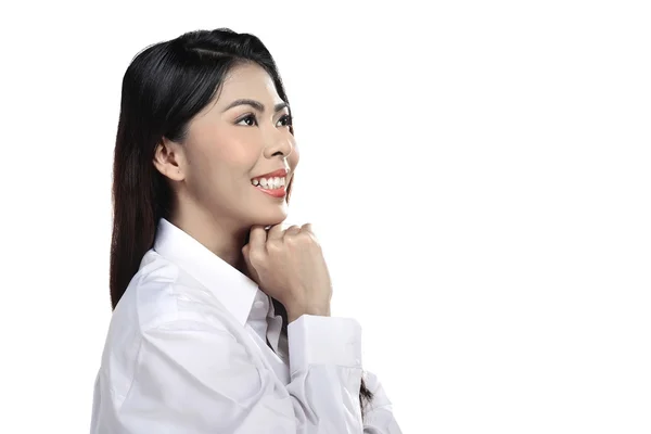 Asiatico businesswoman indossare bianco camicia — Foto Stock