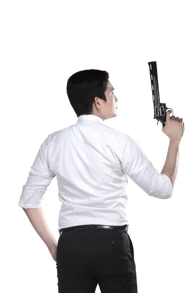 Скребковий агент тримає пістолет — стокове фото
