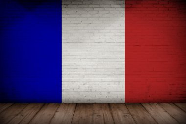 Fransa bayrağı eski duvar