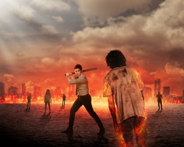 Zombi karşı mücadele yarasa adam