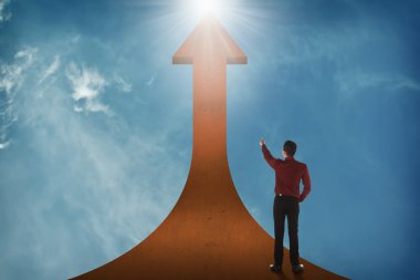 İş kişi sokak işaret