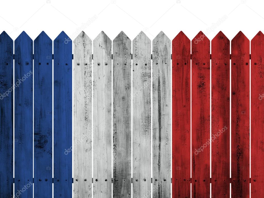 France flag on old wood texture