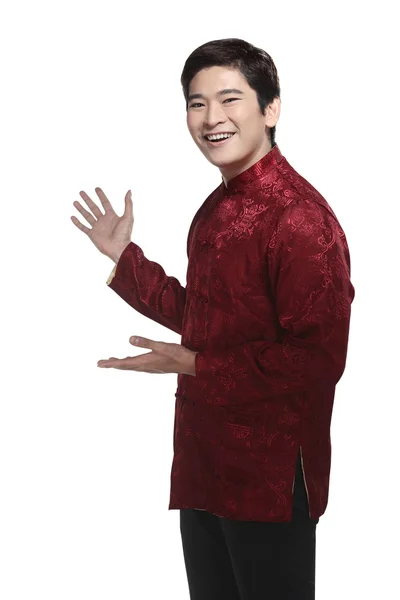 Chinese man in cheongsam pak — Stockfoto