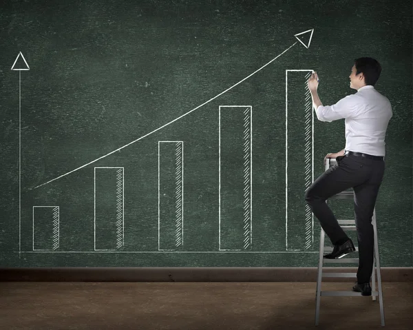 Business person drawing chart on the board — Stock Photo, Image