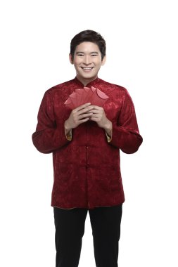 Çinli cheongsam elbiseli