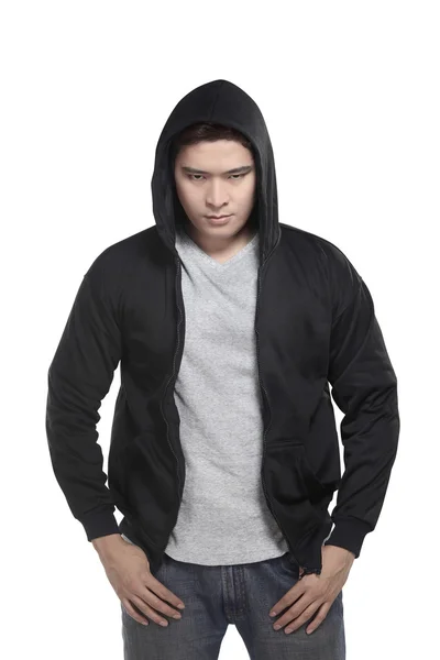 Asiatisk man i hoodie skjorta — Stockfoto