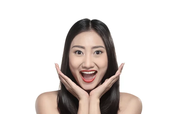 Surprised beautiful asian woman — Stock Photo, Image