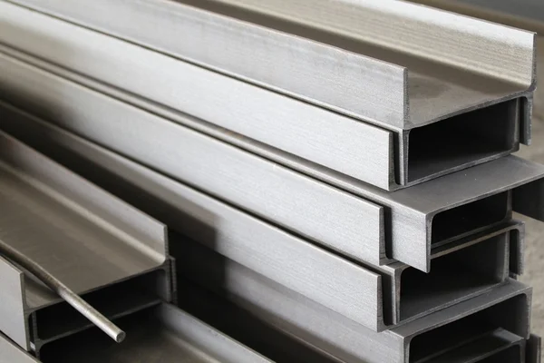 Polished metal profile channel — Stock Photo, Image