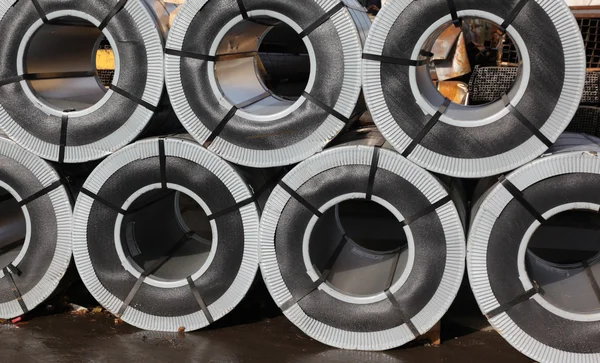 Rolled galvanized steel — Stock Photo, Image