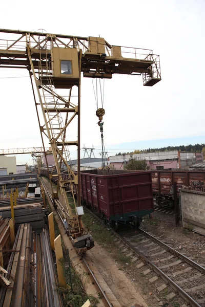 View of the production site with crane — Stock Photo, Image