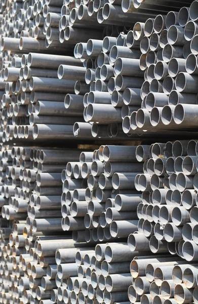 Metal profiles tube foundation for building structures — Stock Photo, Image