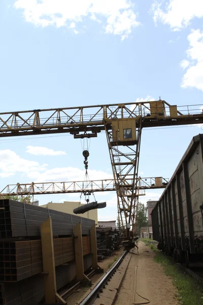 View of the production site with crane — Stock Photo, Image