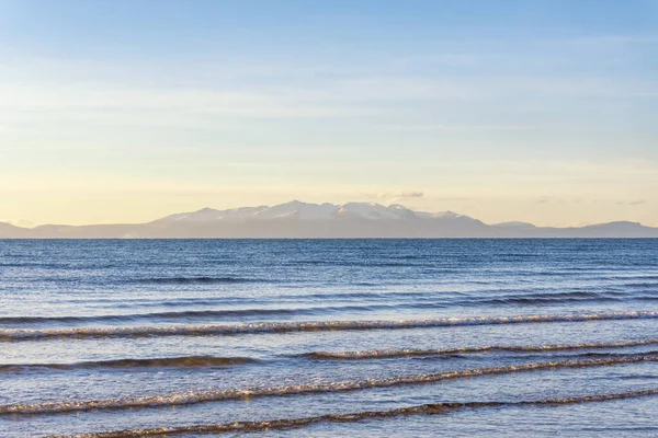 Olhando Frente Costa Irvine Para Ilha Arran Dia Gelado Janeiro — Fotografia de Stock