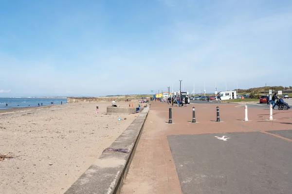 Prestwick Szkocja Wielka Brytania Kwietnia 2021 Plaża Wybrzeże Prestwick Pierwszego — Zdjęcie stockowe