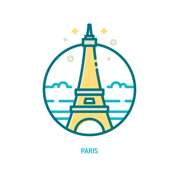 Trendiga vektor linje Eiffel tower ikonen — Stock vektor