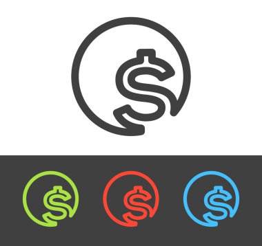 vektör dolar simgesi