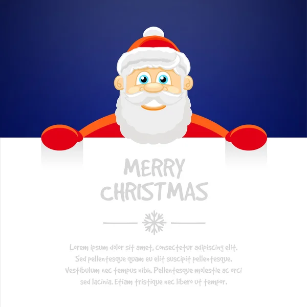 Happy Santa Claus over white blank — Stock Vector
