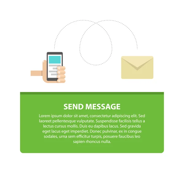 Smart phone send message design concept — Stock Vector