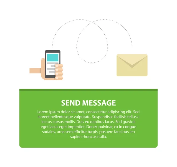 Telefone inteligente enviar conceito de design de mensagem —  Vetores de Stock