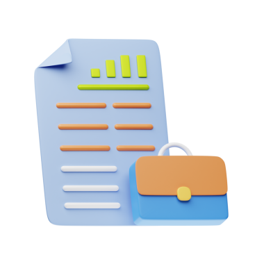 Portföy modern 3d illüstrasyon şeffaf arkaplanda izole