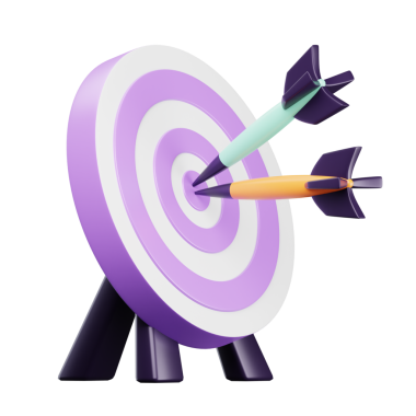 Target modern 3d illustration isolated on transparent background