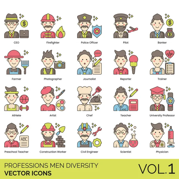 Meslek Farklılığı Simgeleri: Muhasebeci, Aktör, Hava Trafik Kontrolörü, Hayvan Eğitmeni, Mimar, Sanatçı, Yardımcı, Astronot, Astronom, Sporcu, Baker, Banker, Otobüs Şoförü, İş Dünyası