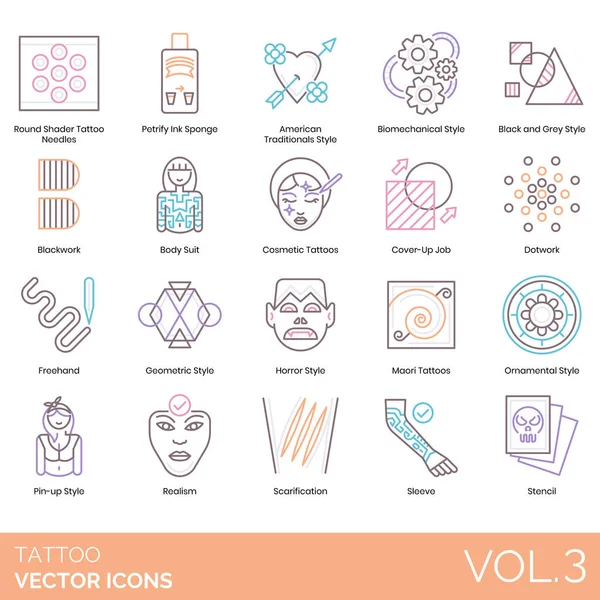 tattoo studio icons set for web use, simple design vector illustration