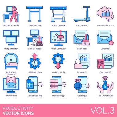 İş yeri egzersizleri, ayakta, ayarlanabilir masa, zihinsel performans, çoklu monitör, temiz çalışma alanı, bilgisayar, sıfır gelen kutusu, sağlıklı uyku çizelgesi, yüksek, düşük, kişisel KPI, şirket, çevrimiçi kurs, hesap tablosu, veri tabanı