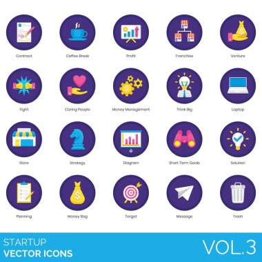 Web kullanımı için başlangıç simgeleri, basit tasarım vektör illüstrasyonu